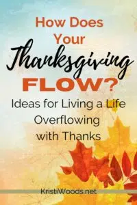 Autumn leaf graphic with Christian blogpost title: How Does Your Thanksgiving Flow?