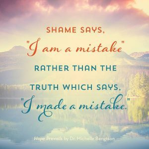 Quote from Dr. Michelle Bengtson's book, Hope Prevails. 