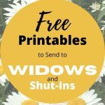 Christian blog post title about widow outreach, daisies in background