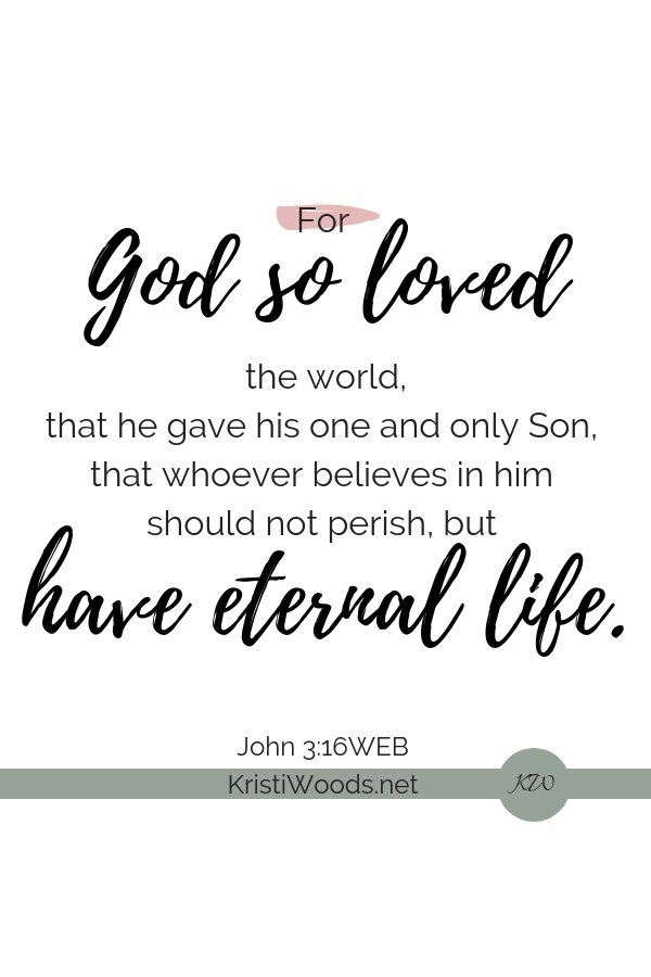 The words of John 3:16 on a white background