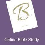 White paper on a purple background to introduce the Online Believe Bible Word Study
