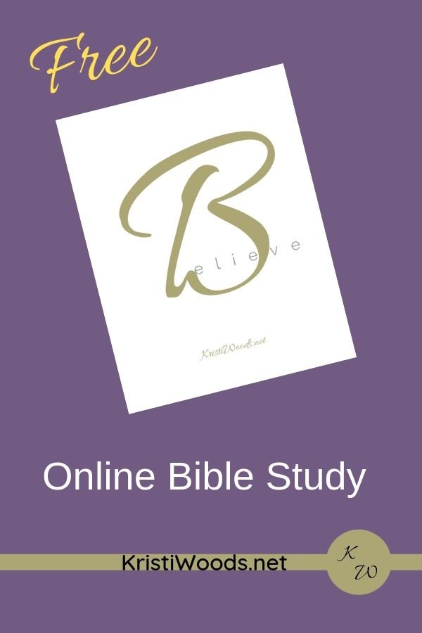White paper on a purple background to introduce the Online Believe Bible Study