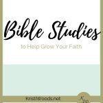 Light green background with white, announcing Bible Studies