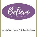 Purple oval with title of Bible study
