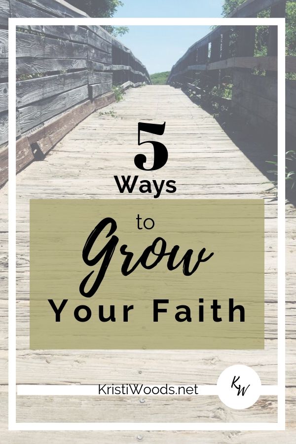 Walkway with gold overlay containing post title of 5 Ways to Grow Your Faith