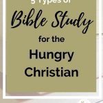 Christian books stacked in the background with the title in front: 5 Types of Bible Study for the Hungry Christian