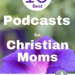 Purple flower with a Christian parenting podcasts title