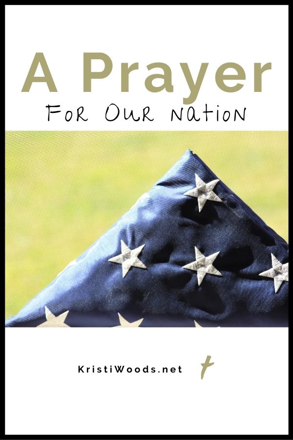 American flag with Christian blog post title about prayer