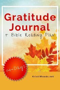 Leaves in background with Gratitude Journal title above