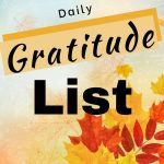 Leaves in the background with Christian blog post title: Daily Gratitude List