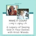 Christian Podcast announcement with headshots of two women