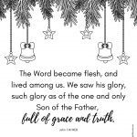 Christmas Coloring Page for John 1:14