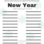 Printable anagram for the words New Year