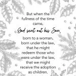 Christmas Bible Coloring page with a Scripture