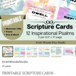 Etsy listing for Printable Scripture cards - Inspirational Psalms in watercolors