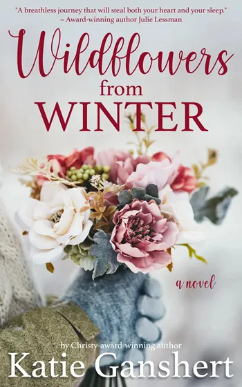 Wildflowers from Winter book cover - woman's gloved hands holding flower bouquet