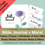 Bible Journal pages available in the Kristi Woods Etsy Studio