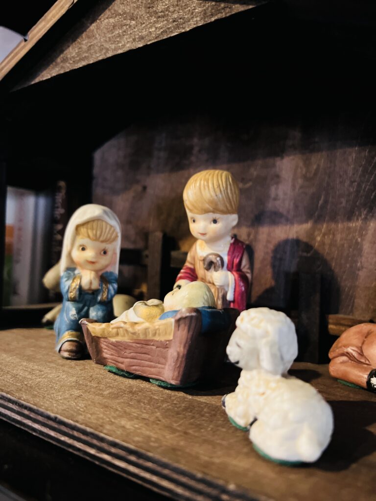 Manger scene from nativity set to go with Heart of the Magi blog post