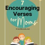 Cartoon Children holding a Bible for Christian blog post called 7 Encouraging Verses for Moms