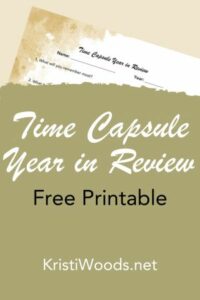 Time Capsule Year in Review Free Christian Printable