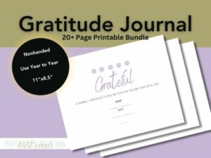 Grateful Gratitude Journal Cover with Information about Journal