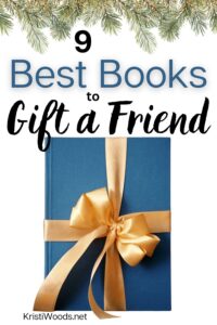 Blue book wrapped in gold bow