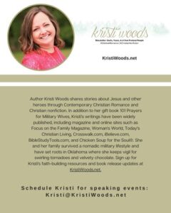 Bio Sheet for Kristi Woods with picture of a woman with shoulder-length hair