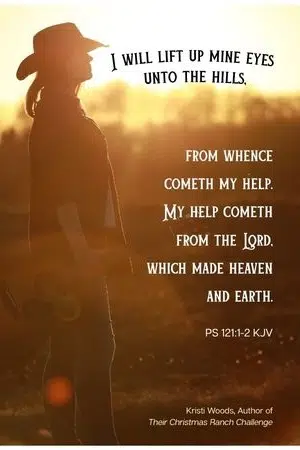 Cowgirl at sunset with Psalms Bible Verse